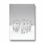 Arctic Frost Gallop — 7 Horses Vastu Art