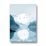 Silent Moonlake Mist – Landscape Modern Wall Art - Pillow Fights