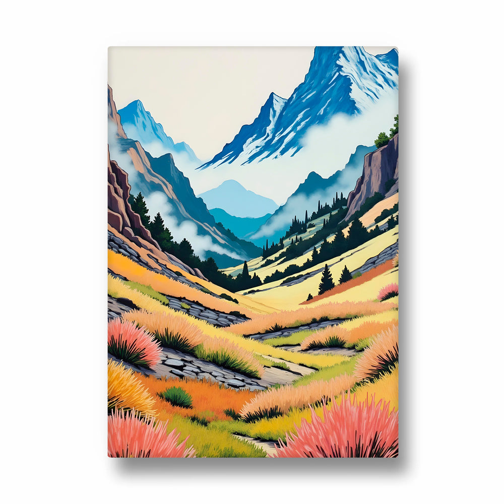 Alpine Meadow Valley – Landscape Modern Wall Art - Pillow Fights