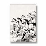 Zen Brushwork Gallop — 7 Horses Vastu Art