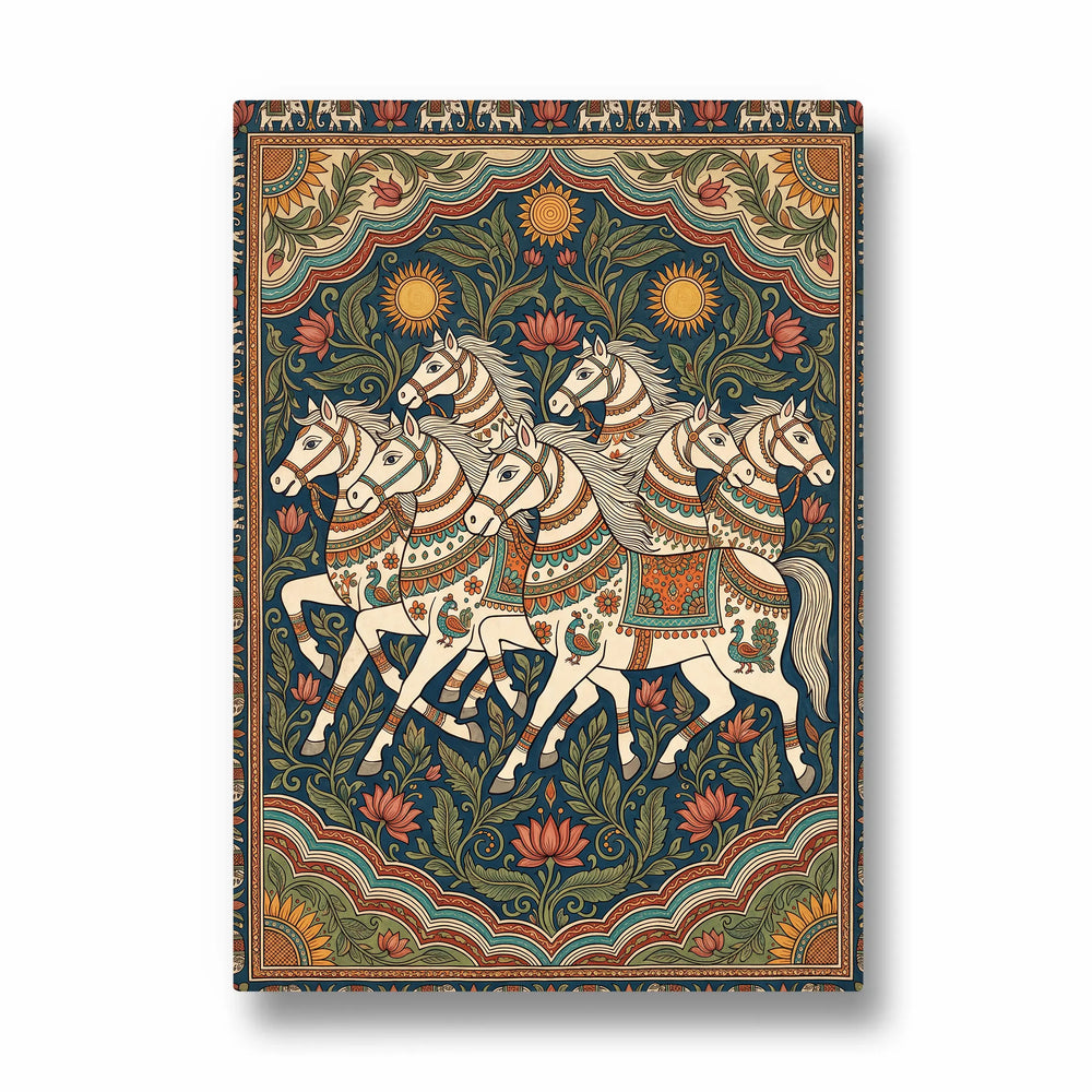 Kalamkari — 7 Horses Vastu Art