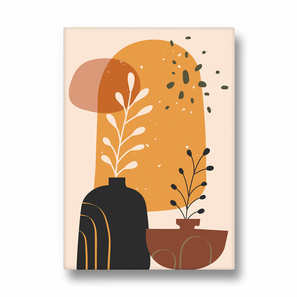 Golden Botanical Stillscape – Abstract Modern Art