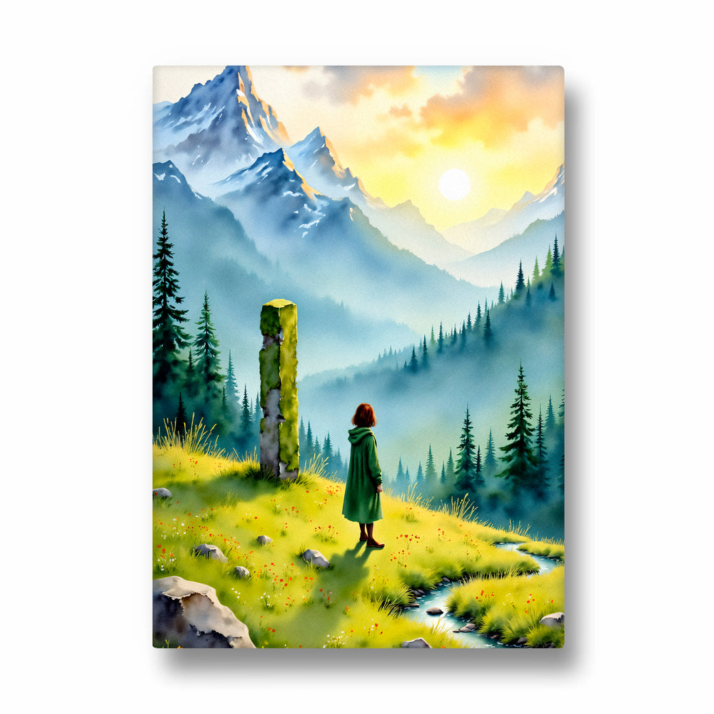 Misty Alpine Vista – Landscape Modern Wall Art - Pillow Fights