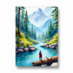 Serene Mountain River View – Landscape Modern Wall Art - Pillow Fights