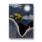 Moonlit Golden Valley – Landscape Modern Wall Art - Pillow Fights