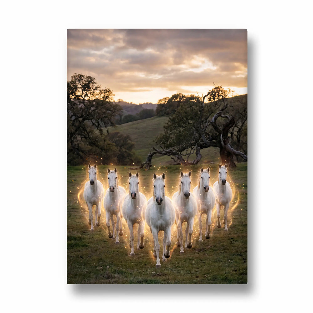 Divine Meadow Surge — 7 Horses Vastu Art