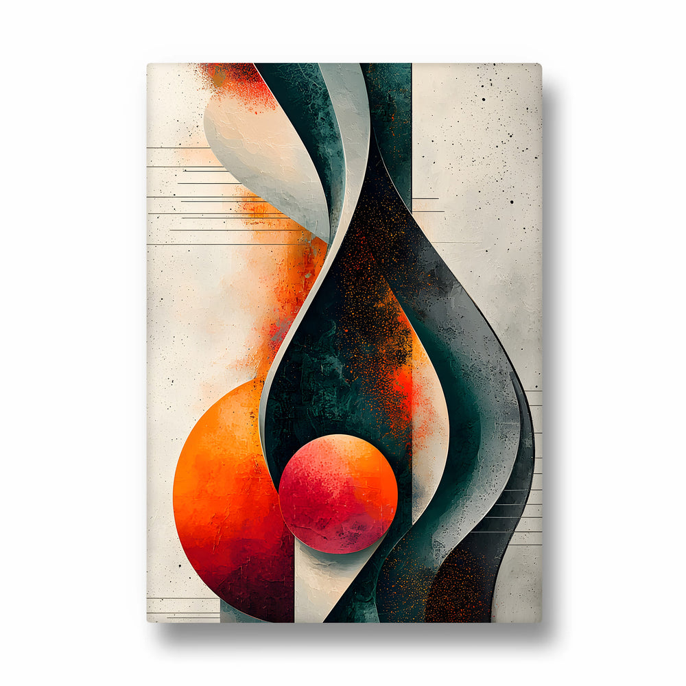 Crimson Orbit Flux Abstract Modern Art - Pillow Fights