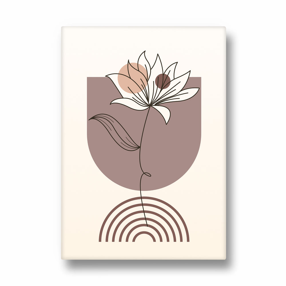 Boho Floral Line Harmony - Boho Modern Wall Art