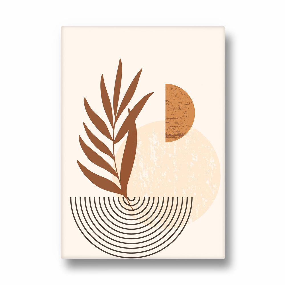 Boho Terracotta Leaf Geometry - Boho Modern Wall Art