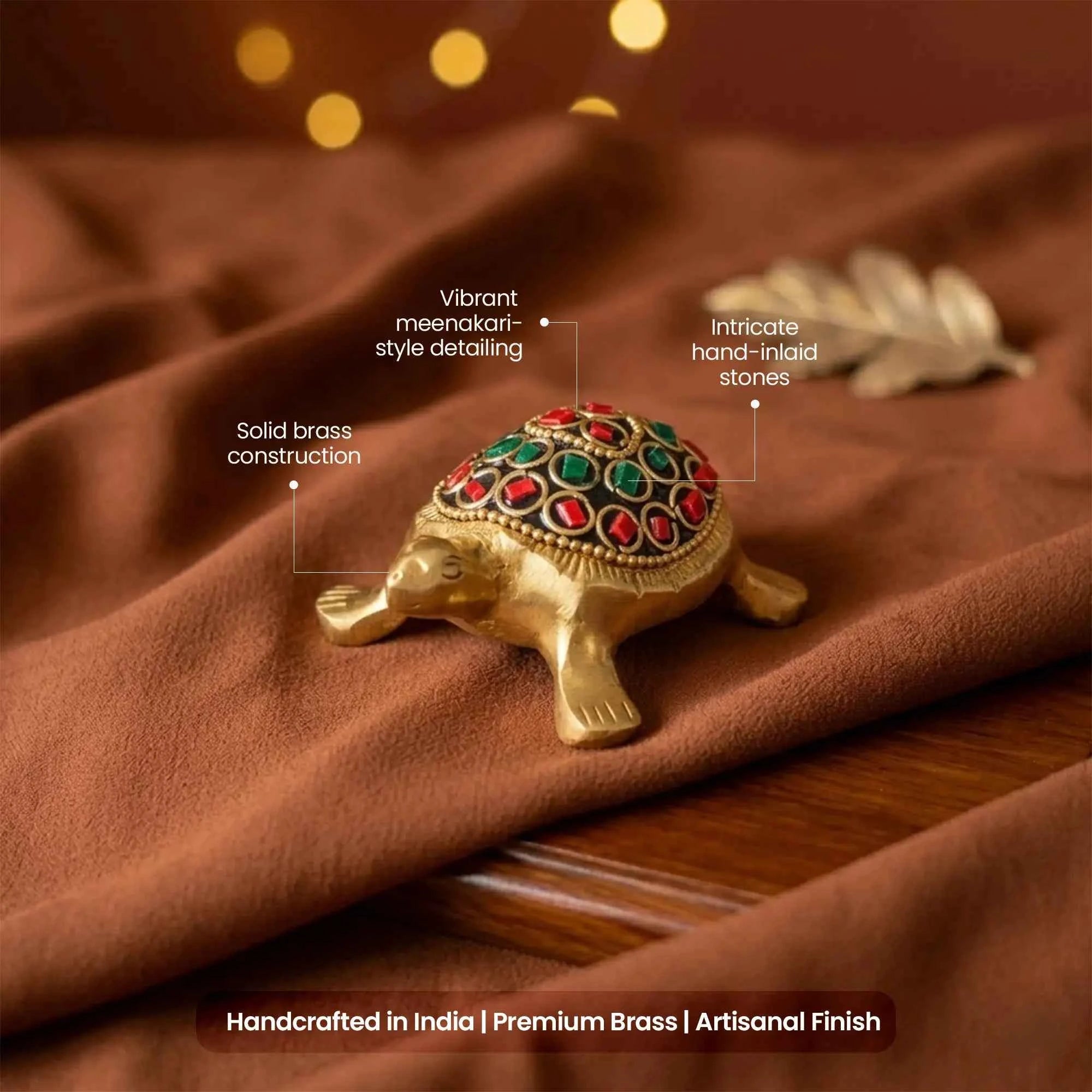 Kurma Heritage Inlaid Brass Tortoise
