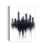 Abstract Black & White Skyline ??? Modern Drip City Wall Art - Pillow Fights