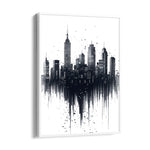Abstract Black & White Skyline ??? Modern Drip City Wall Art - Pillow Fights