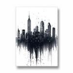 Abstract Black & White Skyline ??? Modern Drip City Wall Art - Pillow Fights