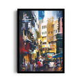 Abstract Urban Street Scene – Modern City Alley Wall Art