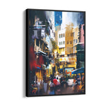 Abstract Urban Street Scene – Modern City Alley Wall Art