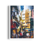 Abstract Urban Street Scene – Modern City Alley Wall Art