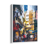 Abstract Urban Street Scene – Modern City Alley Wall Art