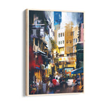 Abstract Urban Street Scene – Modern City Alley Wall Art
