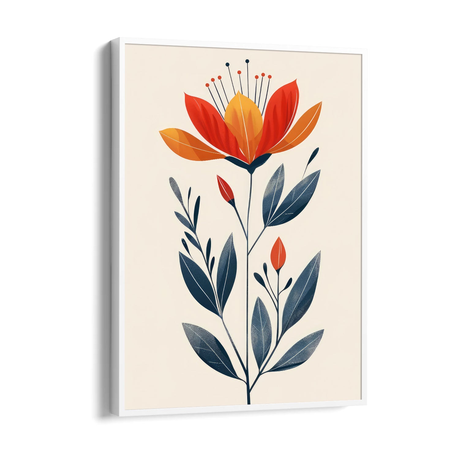 Amber Bloom Elegance - Botanical Wall Art