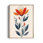Amber Bloom Elegance - Botanical Wall Art - Pillow Fights