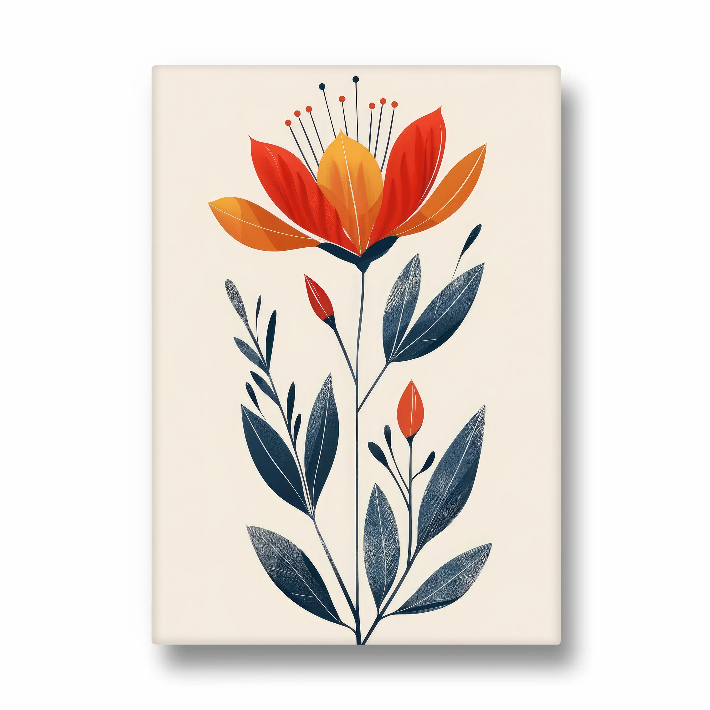 Amber Bloom Elegance - Botanical Wall Art