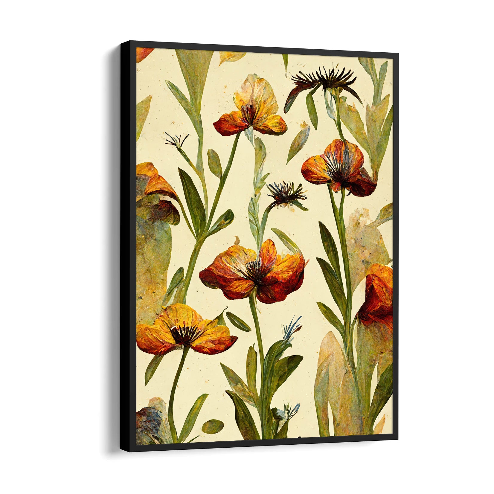 Amber Harvest Blooms - Botanical Wall Art