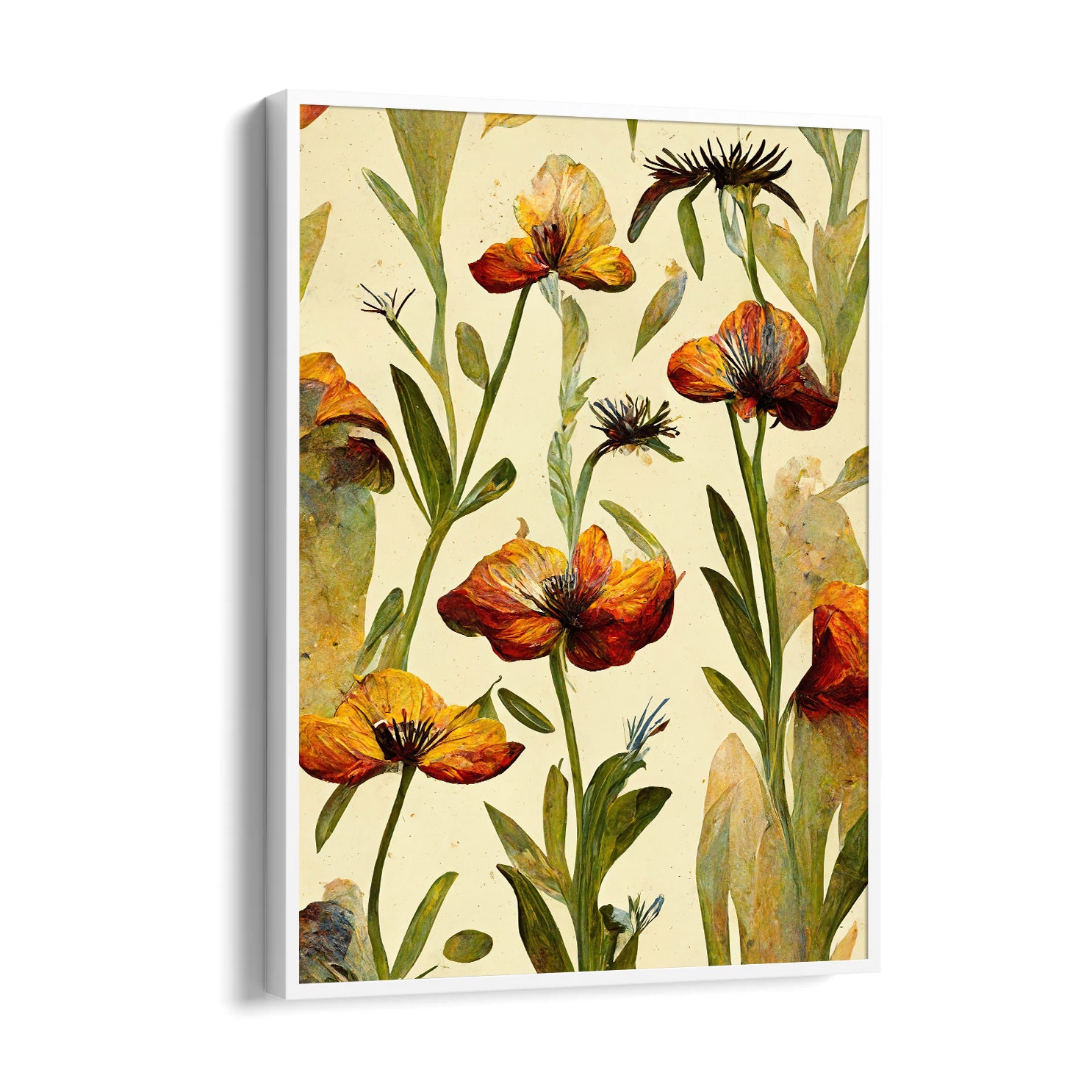 Amber Harvest Blooms - Botanical Wall Art