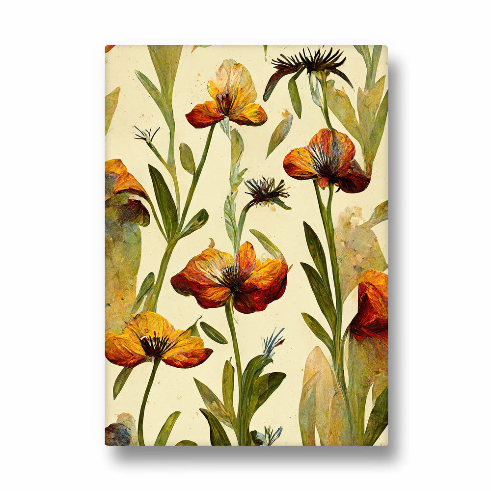 Amber Harvest Blooms - Botanical Wall Art