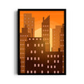 Amber Sunset Skyline - City Wall Art