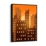 Amber Sunset Skyline - City Wall Art