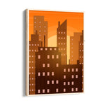 Amber Sunset Skyline - City Wall Art