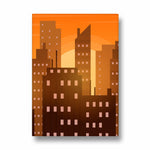 Amber Sunset Skyline - City Wall Art