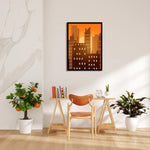 Amber Sunset Skyline - City Wall Art