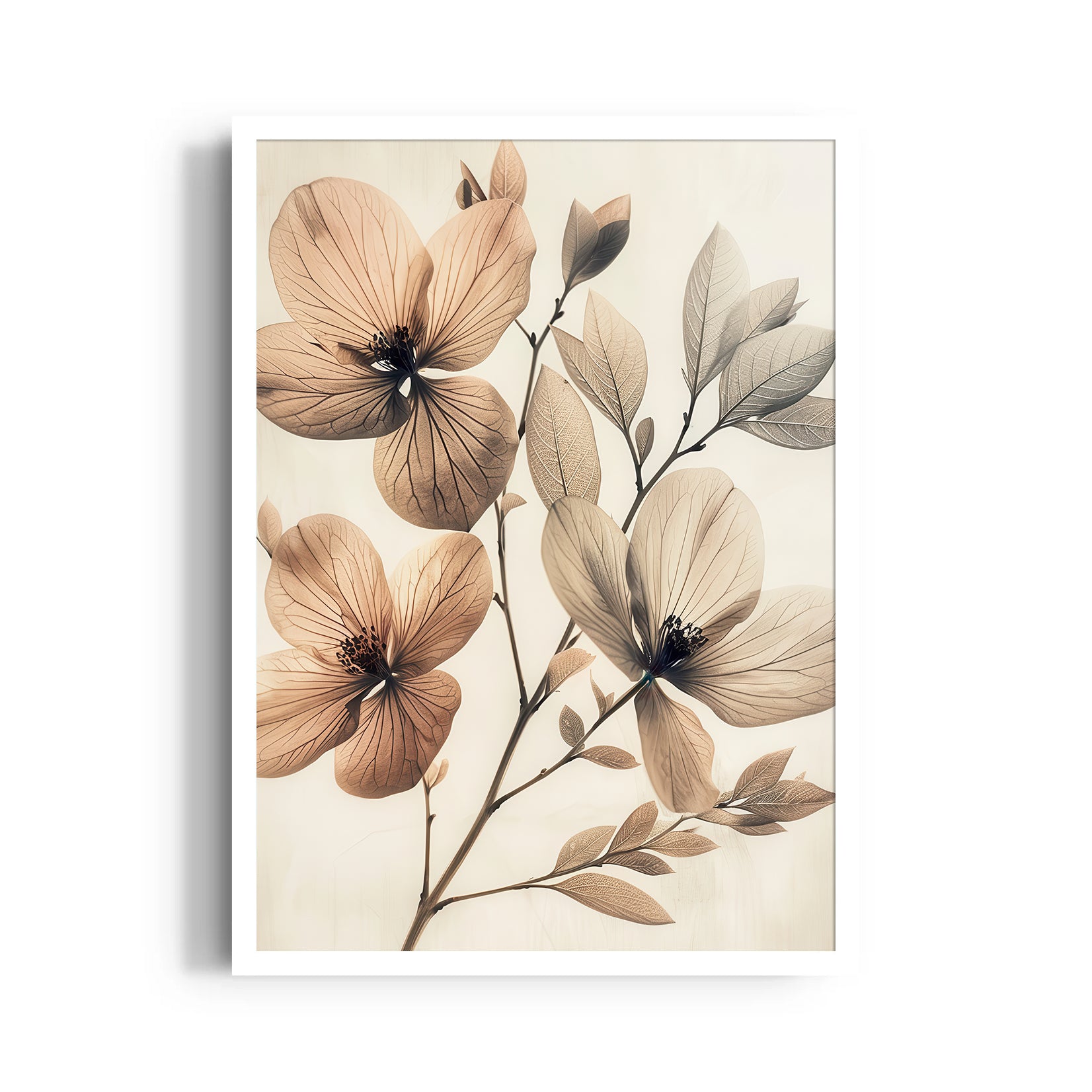 Antique Sepia Petals - Botanical Wall Art