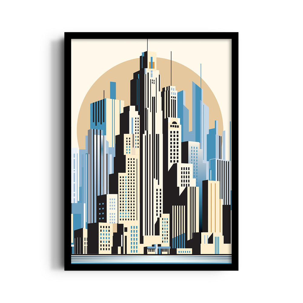 Art Deco Metro Skyline - City Wall Art