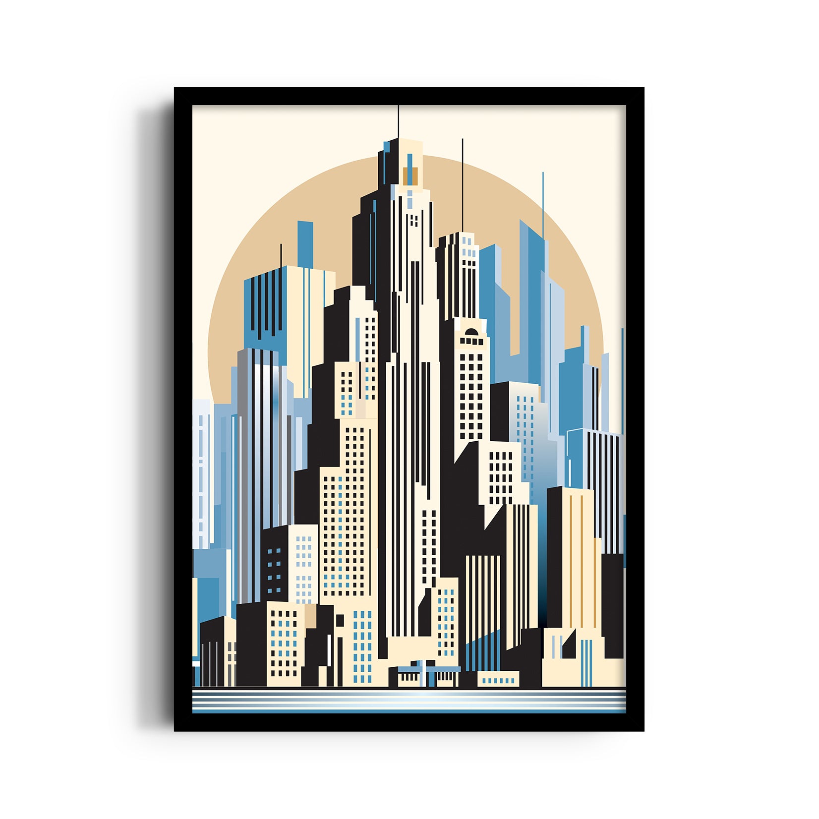Art Deco Metro Skyline - City Wall Art