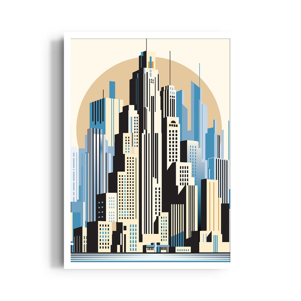 Art Deco Metro Skyline - City Wall Art