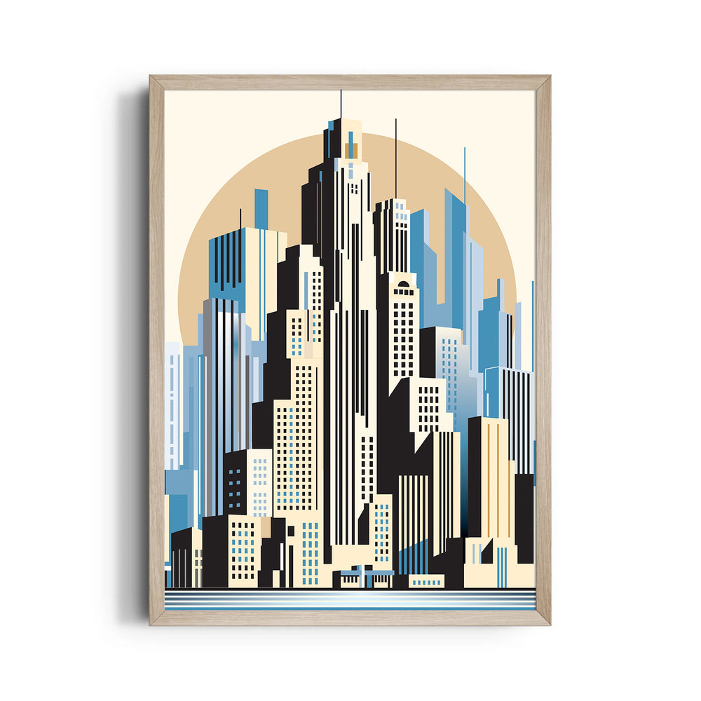 Art Deco Metro Skyline - City Wall Art
