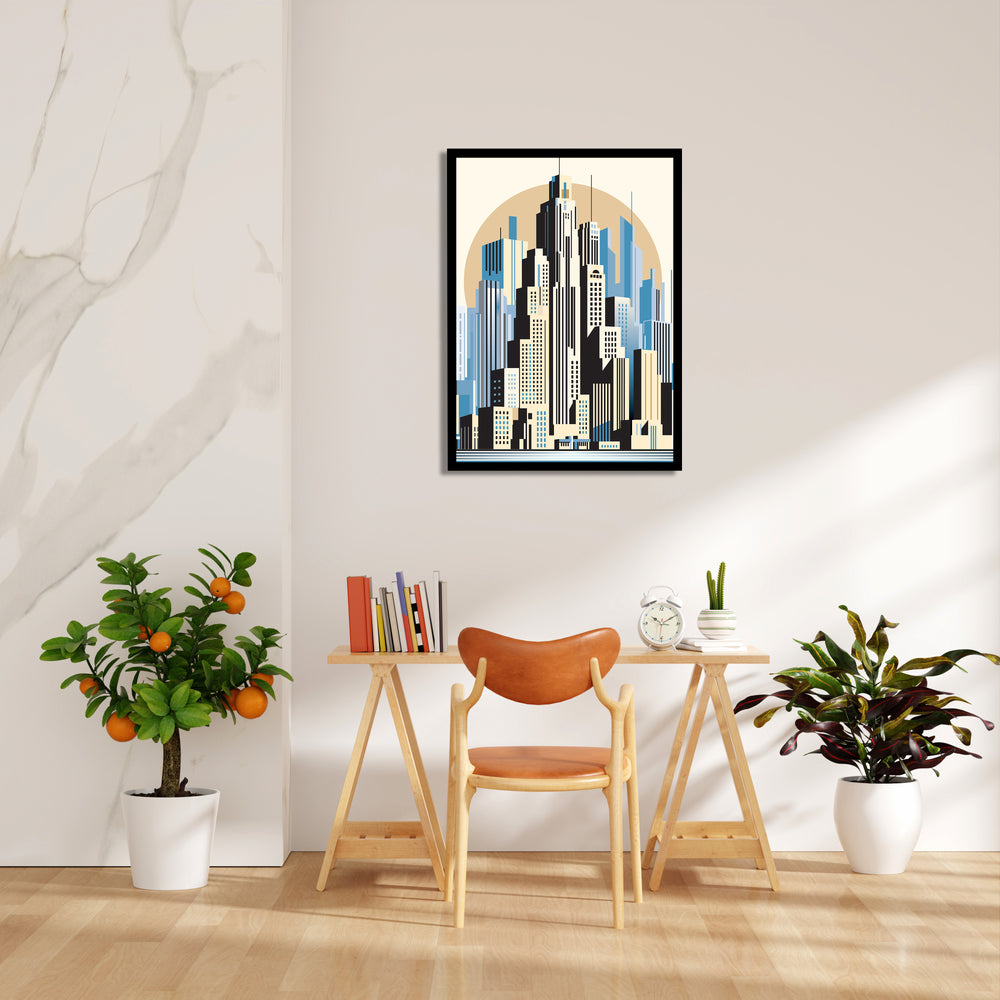 Art Deco Metro Skyline - City Wall Art