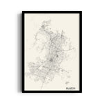 Austin Urban Lines - street map wall art