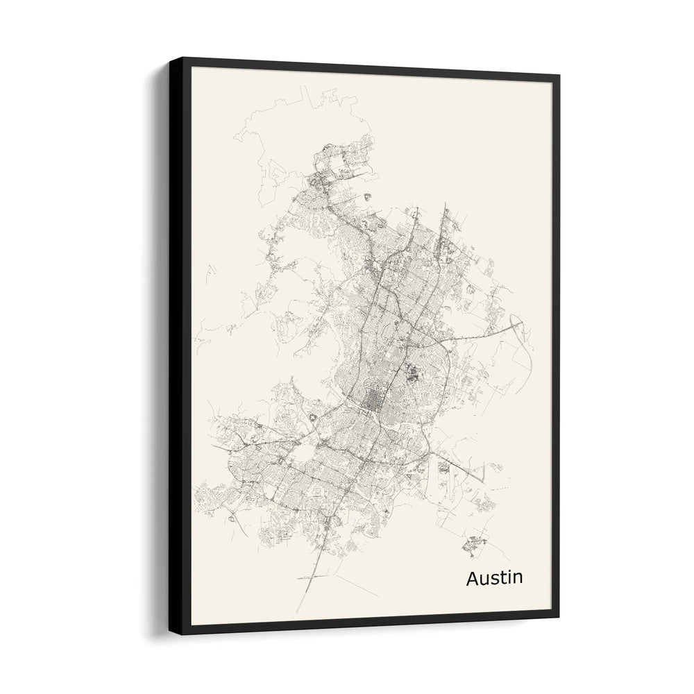 Austin Urban Lines - street map wall art