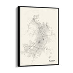Austin Urban Lines - street map wall art