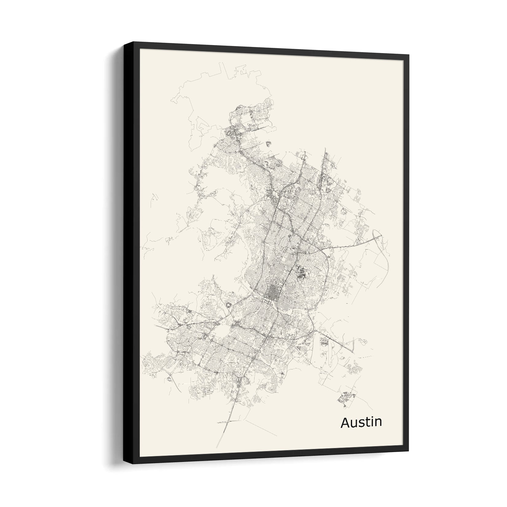 Austin Urban Lines - street map wall art
