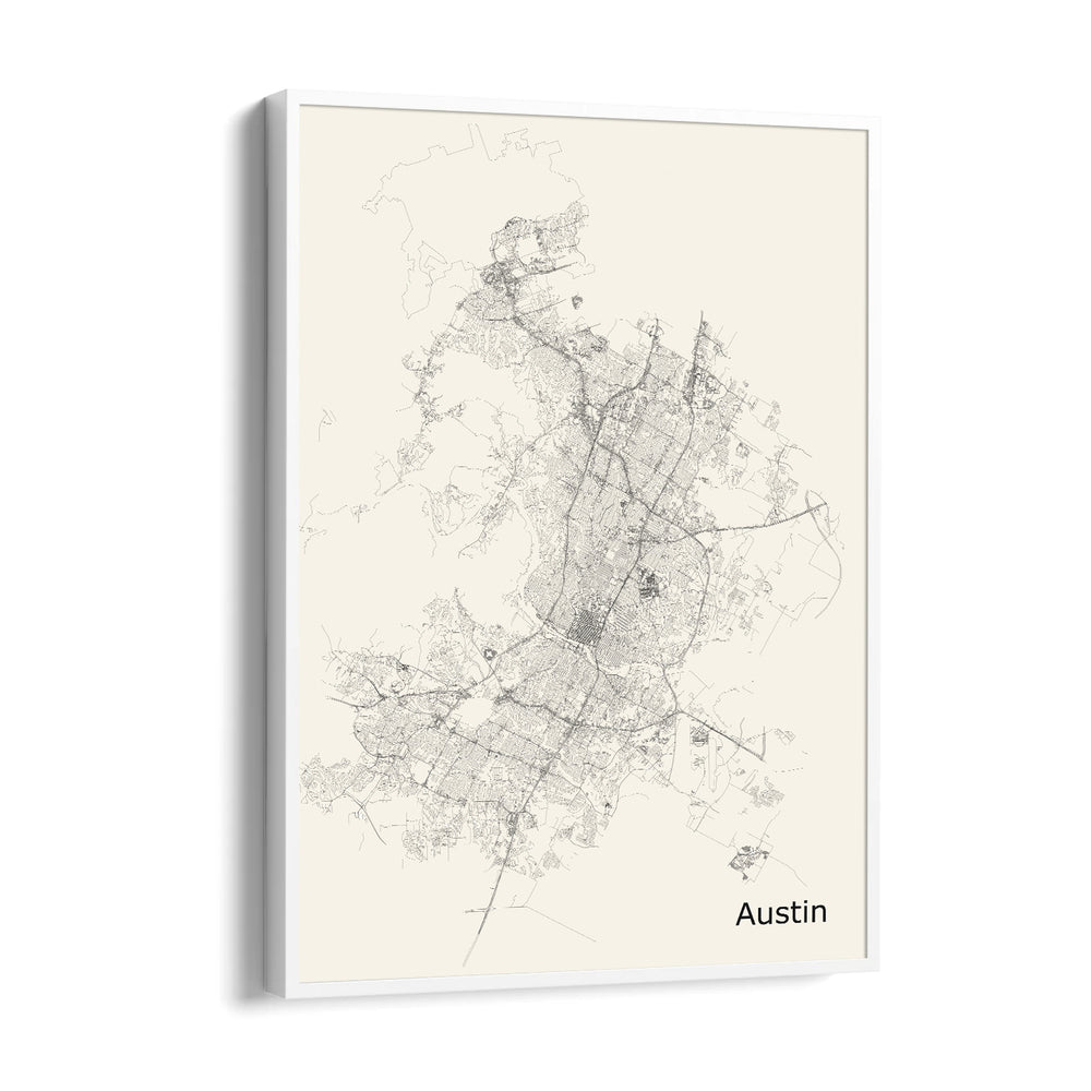 Austin Urban Lines - street map wall art