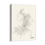 Austin Urban Lines - street map wall art