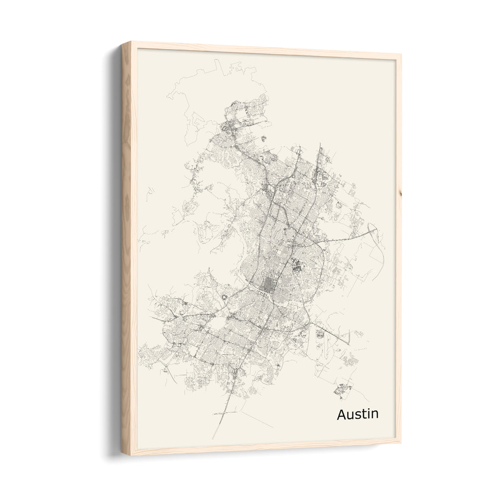 Austin Urban Lines - street map wall art