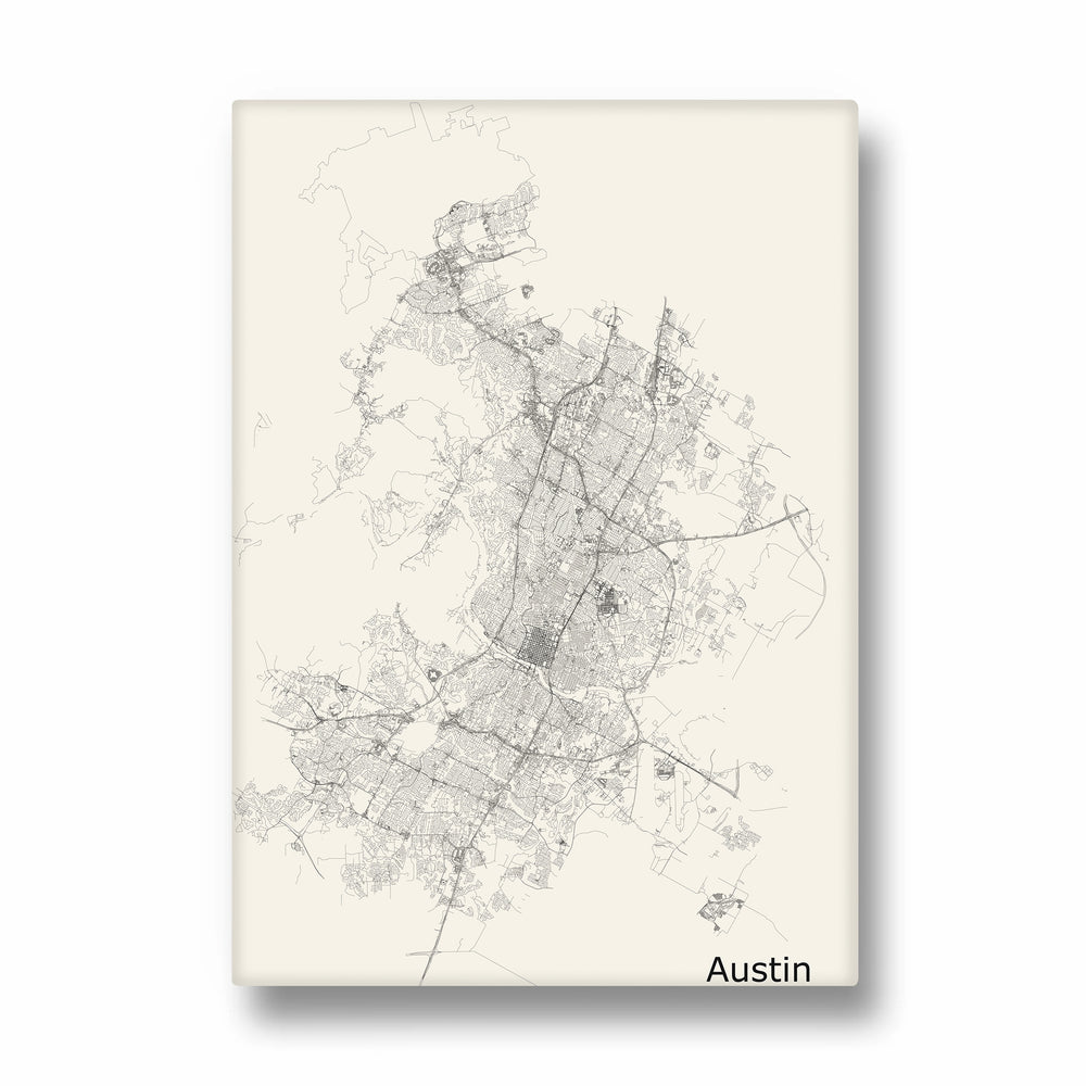 Austin Urban Lines - street map wall art