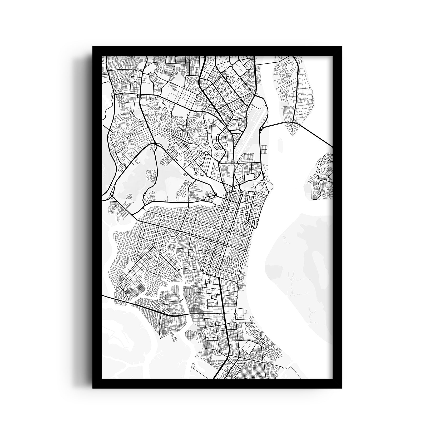 Bayfront Gridflow - street map wall art