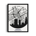 Birmingham Skyline Grid - street map wall art