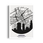 Birmingham Skyline Grid - street map wall art